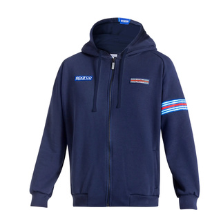 Sparco Full Zip Martini Racing MY25 Mens Hooded Sweatshirt navy blue