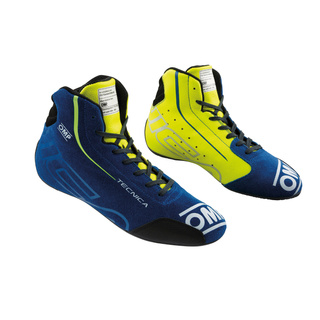 OMP Tecnica MY25 Racing Shoes Navy Blue/Yellow (FIA)