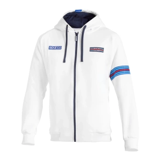 Sparco Full Zip Martini Racing MY25 Mens Hooded Sweatshirt white
