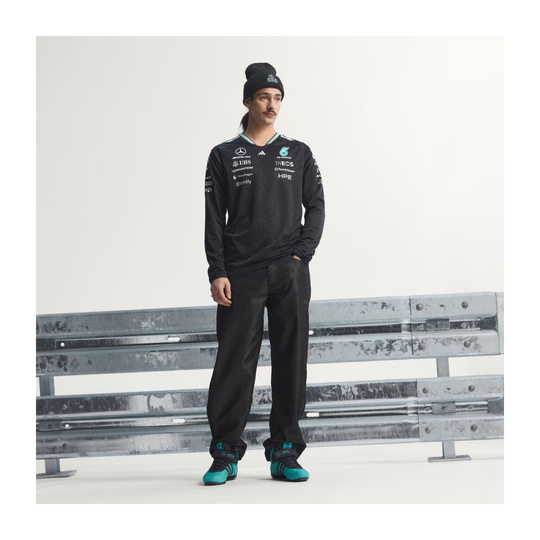 2026 Mercedes AMG F1 Mens Team Authentic Longsleeve T-shirt black