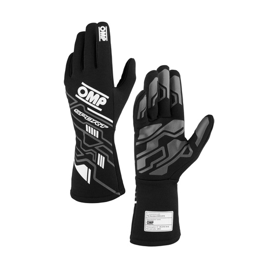 OMP SPORT MY24 Racing Gloves Black (FIA)