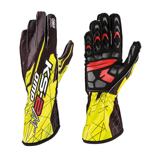 OMP KS-2 ART Karting Gloves Yellow