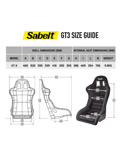 Sabelt GT-3 Car Seat (FIA homologation)