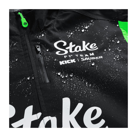 2025 Stake F1 Kick Sauber Mens Team Rain Jacket