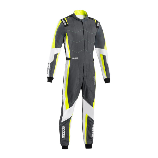 Sparco Kerb Kids Karting Suit Grey/Yellow (FIA)