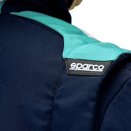Sparco Sprint Advanced Asymetrical Race Suit Navy Blue/Green (FIA)