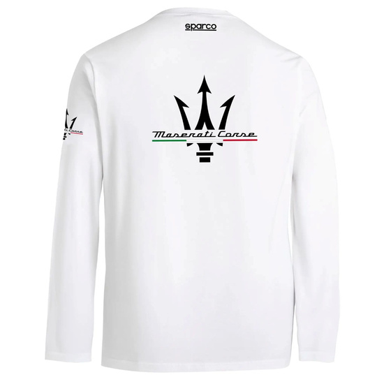 Sparco Maserati Corse Long Sleeve T-Shirt – white