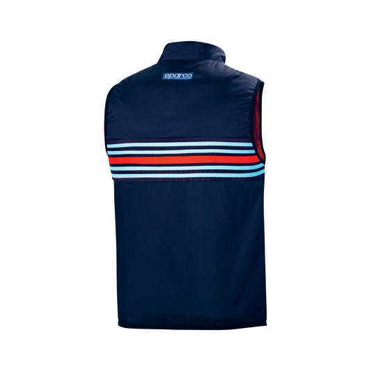 Sparco Mens Martini Racing Stripe Gilet navy blue