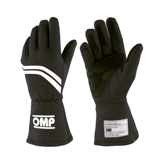 OMP DIJON MY25 Racing Gloves Black (FIA homologation)