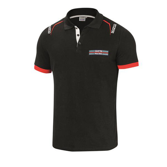 Men's Sparco Martini Logo black polo shirt