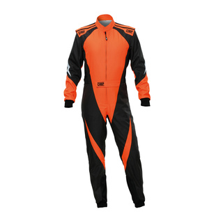 OMP KS-3X Kids Karting Suit Black/Orange (FIA)