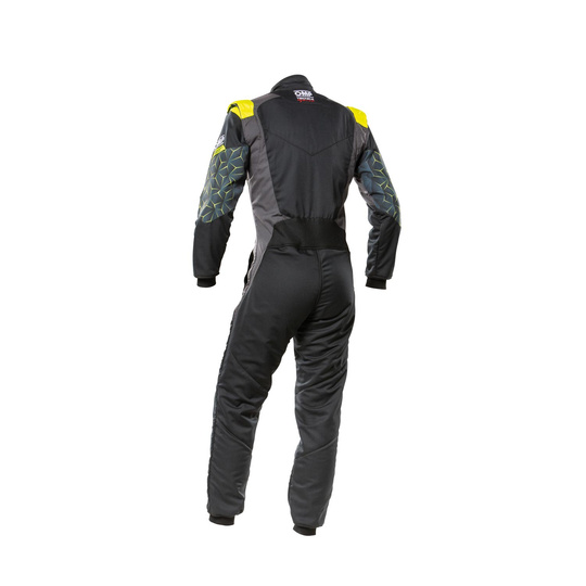 OMP TECNICA HYBRID Racing Suit Black-yellow (FIA)