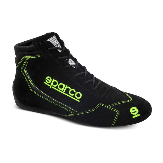 Sparco Slalom MY22 Racing Shoes Black/Green (FIA)