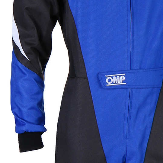 OMP KS-3X Kids Karting Suit Black/Blue (FIA)
