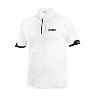  Sparco MY22 Mens Zip Poloshirt white