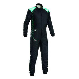 OMP ONE-S AIR Race Suit Black/Green (FIA)