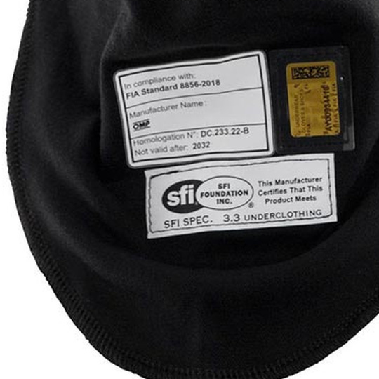 OMP One EVO Balaclava Black (FIA)