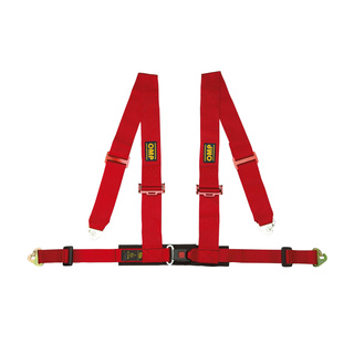 OMP Racing 4 - points Safety Belts Red ECE, DA508