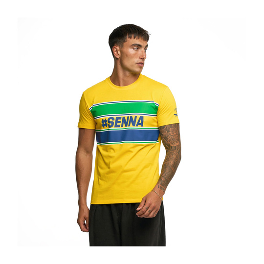 2025 Ayrton Senna F1 Mens Hashtag T-Shirt yellow