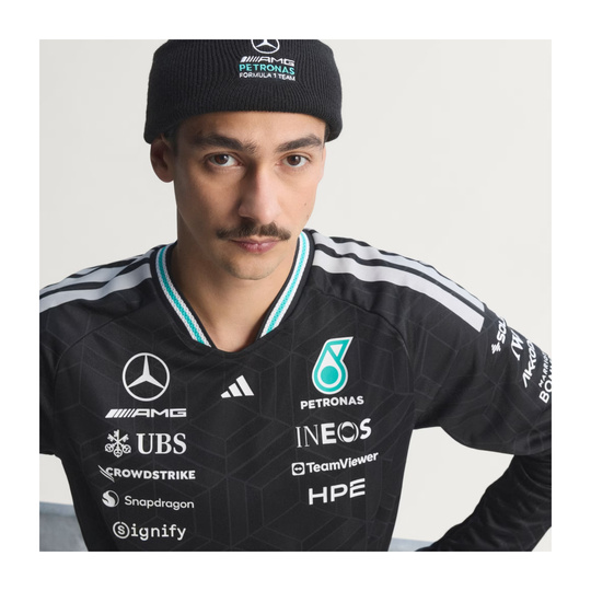 2026 Mercedes AMG F1 Authentic Team Long Sleeve T-shirt Black