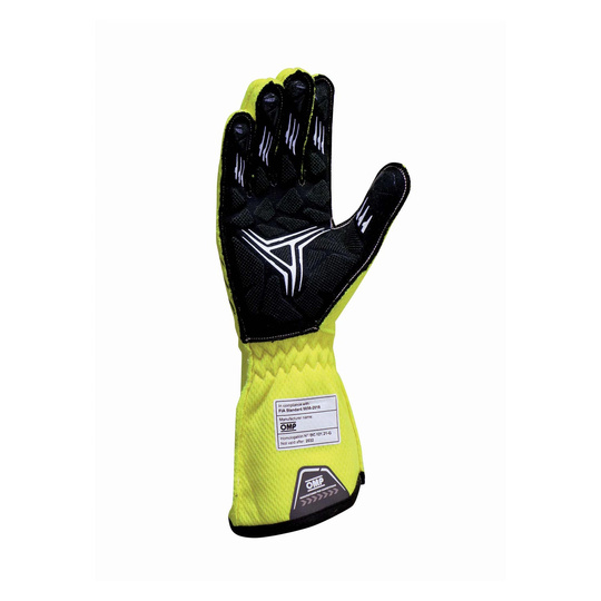 OMP One EVO X Racing Gloves Yellow (FIA)