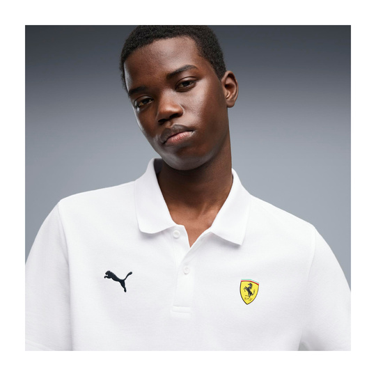 2026 Scuderia Ferrari F1 Mens Logo Polo Shirt white