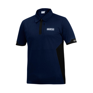 Sparco Zip MY22 Polo Shirt Navy Blue