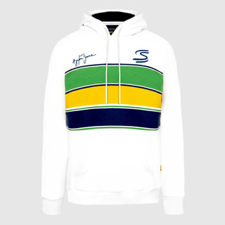 2025 Ayrton Senna Mens Stripe Hooded sweatshirt