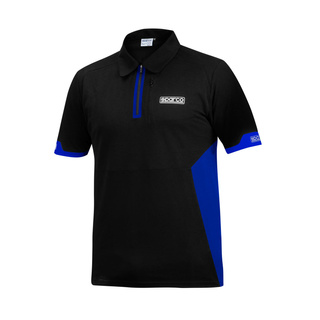 Sparco Zip MY22 Polo Shirt Black/Blue