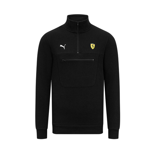 2024 Ferrari F1 Men's 1/4 Zip Black Sweatshirt