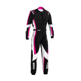 Sparco Kerb Kids Karting Suit Black/Pink (FIA)