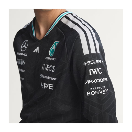 2026 Mercedes AMG F1 Authentic Team Long Sleeve T-shirt Black