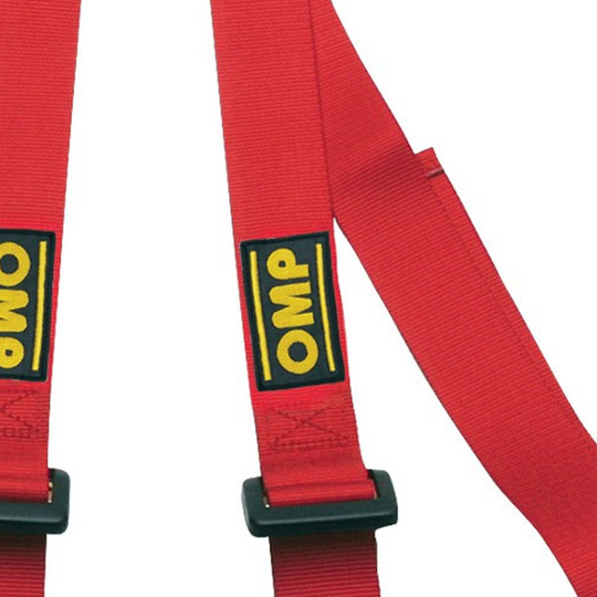 OMP Road DA504 3-Point Harness Red (ECE)