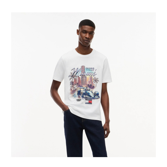 2026 Cadillac F1 Mens Miami Graphic T-shirt white
