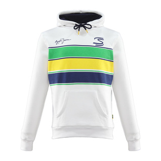 2025 Ayrton Senna Mens Stripe Hooded sweatshirt
