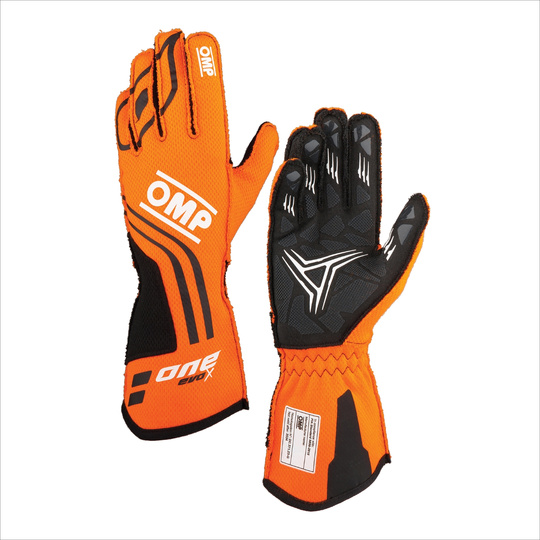 OMP ONE EVO X Racing Gloves Orange (FIA)