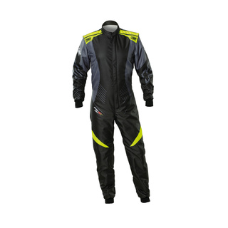 OMP KS-2X Art Kids Karting Suit Black/Yellow (FIA)