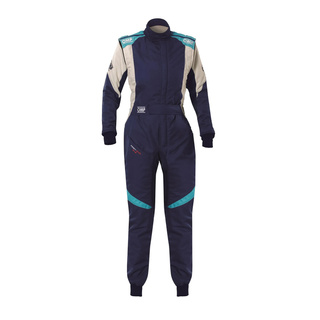 OMP First Evo Elle MY25 Race Suit Navy Blue (FIA)