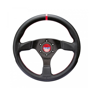 Sparco R383 CHAMPION Leather Steering Wheel Black/Red