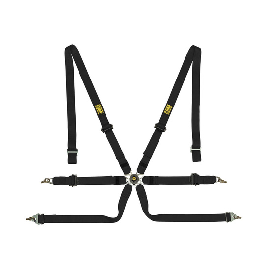 OMP One Pull Up 6-Point Harness Black (FIA)