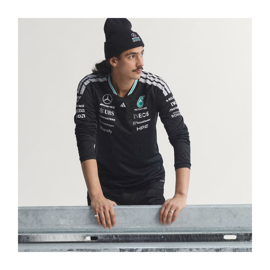 2026 Mercedes AMG F1 Authentic Team Long Sleeve T-shirt Black