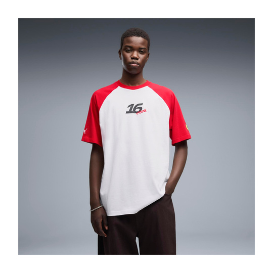 2026 Scuderia Ferrari F1 Mens Leclerc Graphic T-Shirt white