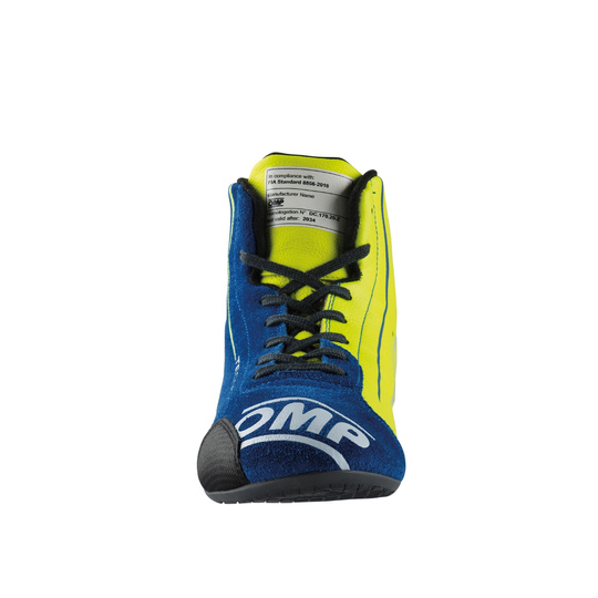OMP Tecnica MY25 Racing Shoes Navy Blue/Yellow (FIA)