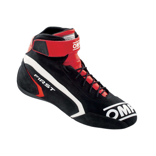OMP First MY21 Racing Shoes Black/Red (FIA)