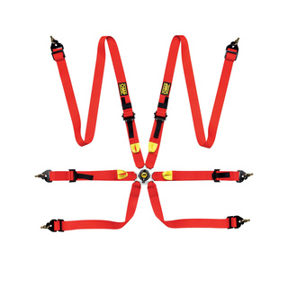 OMP First MY22 6-Point Harness Red (FIA)