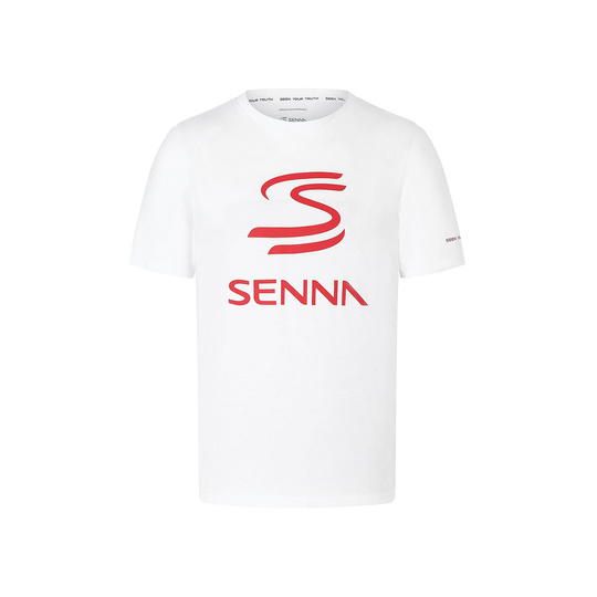 2024 Ayrton Senna F1 Men's Logo White T-Shirt