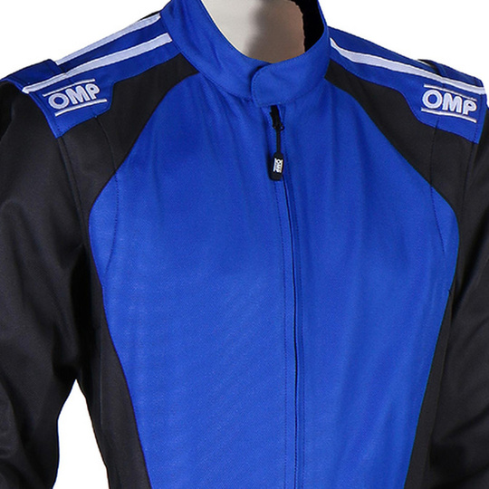 OMP KS-3X Kids Karting Suit Black/Blue (FIA)