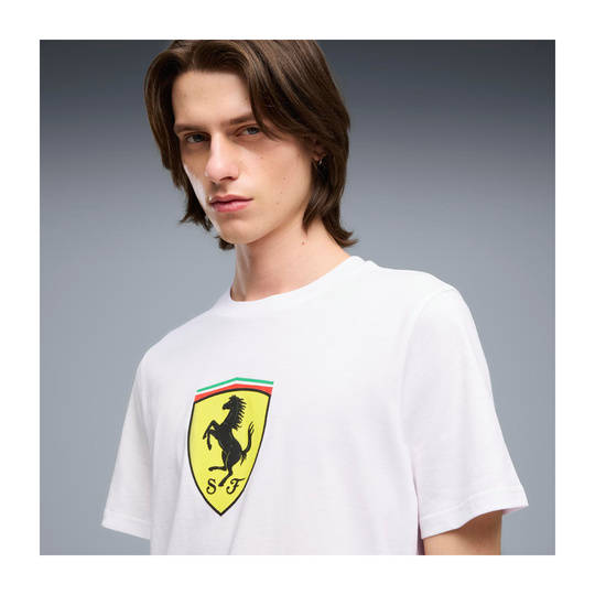 2026 Scuderia Ferrari F1 Mens Large Logo T-Shirt white