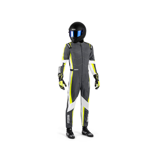Sparco Kerb Kids Karting Suit Grey/Yellow (FIA)