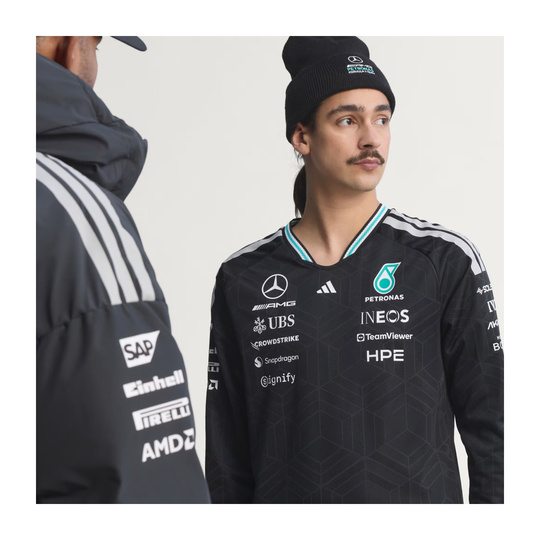 2026 Mercedes AMG F1 Authentic Team Long Sleeve T-shirt Black
